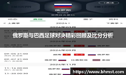 俄罗斯与巴西足球对决精彩回顾及比分分析